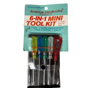 Handicrafts 6-IN-1 Tool Kit Used Carrying Case *one piece missing
